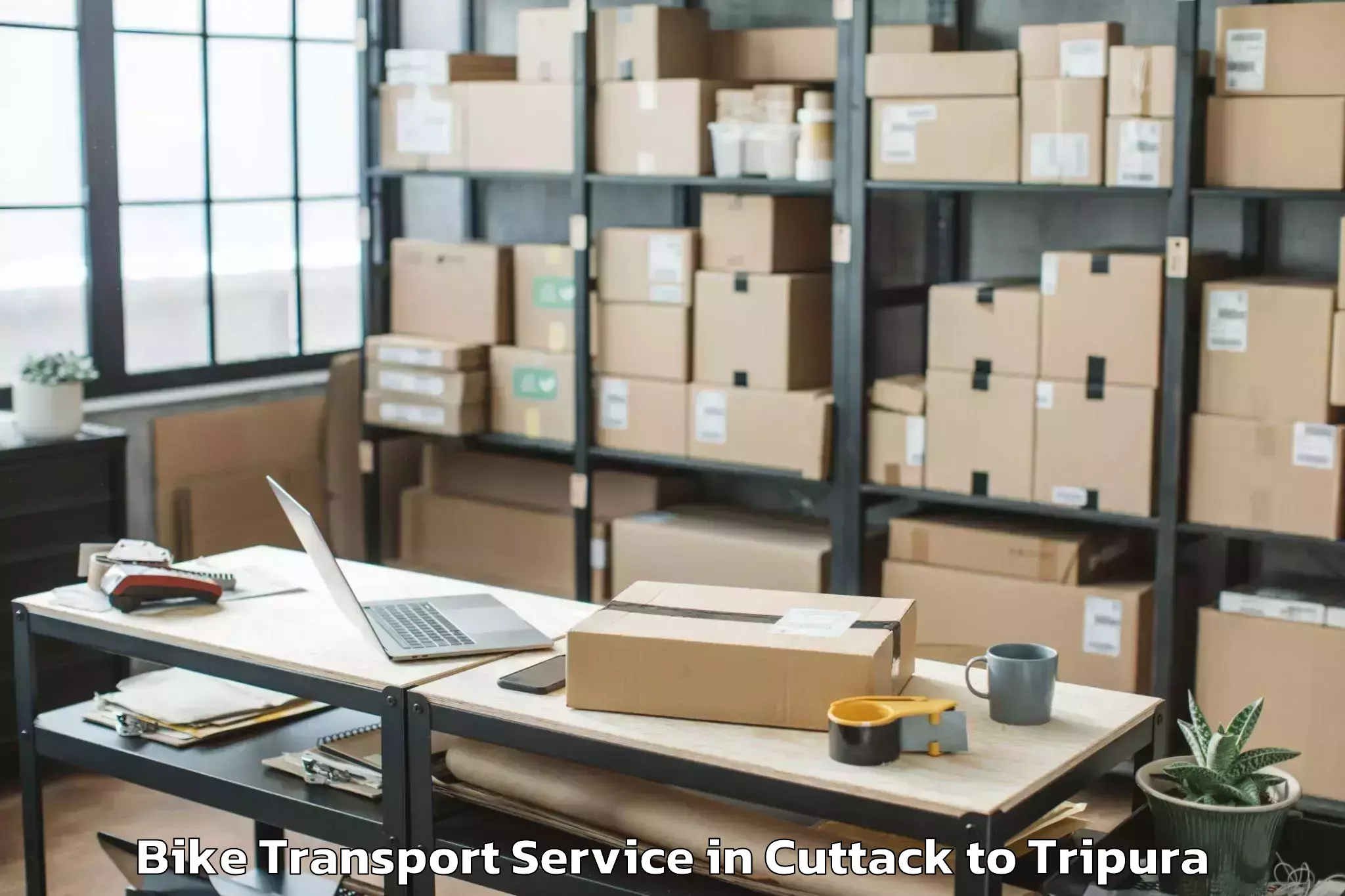 Hassle-Free Cuttack to Udaipur Tripura Bike Transport